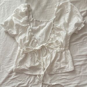 White Eyelet Lace Women Top